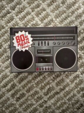80s Music Trivia Retro Boombox Card Game - Gray